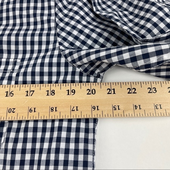 Chef Works Button Down Shirt Mens Medium Blue White Plaid - Picture 7 of 8